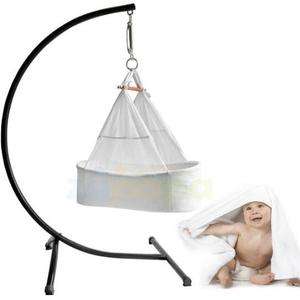   Frame Updated Safer Baby Hammock Bassinets W/Firm Stand White  