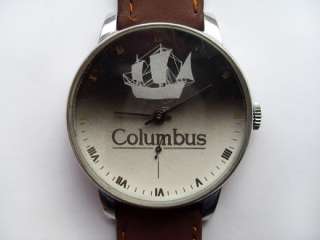  Watch COLUMBUS SAILING Boat Big FACE with New leather Strap  