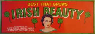 Irish Beauty Melon Crate Label New York  