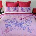 LA INK Pink/Lilac Skull/Birds DOUBLE Quilt Cover Set