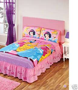 New Girls Pink Princess Bedspread Bedding Set Twin 4PC  