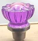 TWO RICH LILAC FLUTED CRYSTAL GLASS PASSAGE DOOR KNOBS