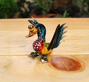 Handmade Duck Art Glass Blown Animal Bird Figurine Gift  