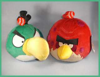 Angry Birds 8 Set of 2 Green Toucan & Big Bro Brother Plush NEW with 