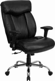   Tall 350lb Capacity Black Leather Office Computer Desk Chair with Arms