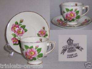 Vintage DELPHINE Bone China Cup & Saucer Set  