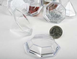 Package of 12 Clear Diamond Shaped Fillable Acrylic Favor Boxes are 