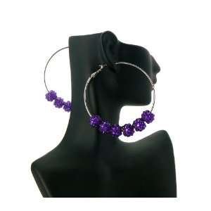   Basketball Wives POParazzi Earrings CE0001 63mm Purple 6 Balls
