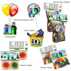 SUPER MARIO BROTHERS PARTY FAVORS BIRTHDAY INVITATIONS  