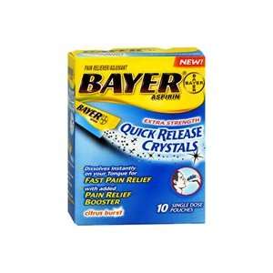  Bayer Aspirin Quick Release Crystals Pouches 10 ea Health 