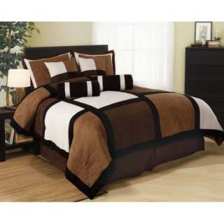   Black, Brown, and White Suede Comforter/bed in a bag Set Twin Size