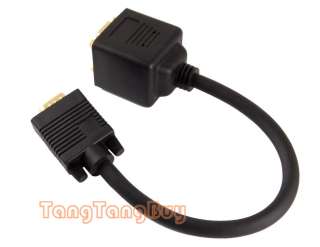 Male to 2 Female VGA Adapter Y Cable Splitter Monitor  