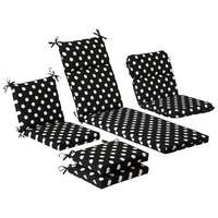 Outdoor Chaise Lounge Cushion   Black/White Polk  Target