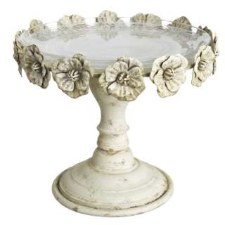 CBK Antique Ivory Roses Cake Stand 301159  