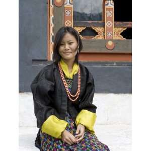  Bhutanese Woman in Typical Dress at Buddhist Festival 