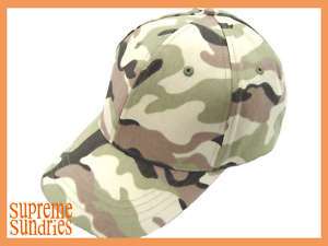 Cotton Velcro Strap Grass Field Camouflage Camo Cap Hat  