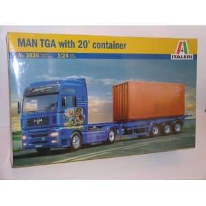 Big Rig Truck Man TGA with 20 foot Container   Plastic Model Kit