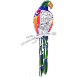  Green Parrot Austrian Crystal Bird Pin Brooch Jewelry