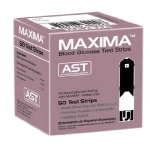  Maxima AST Blood Glucose Test Strips   50 Strips Health 
