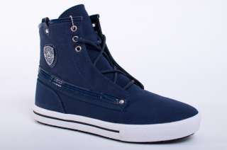 NEW MENS COOGI VICTOR NAVY BLUE CANVAS HIGH TOP SNEAKERS SHOES SIZE 7 