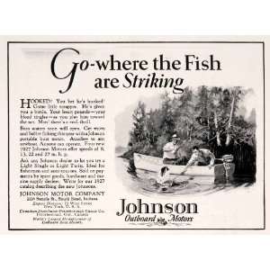  1927 Ad Johnson Outboard Boat Parts Motors Fishing 
