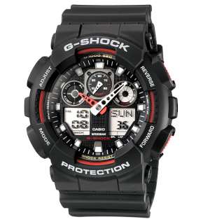 CASIO GA100 1A4 G Shock X Large Black and Red Three Eyed Mens Watch 
