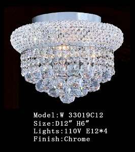 12 Flush Mount Ceiling Crystal Chandelier Light Fix  