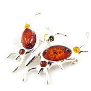  Brooch silver Papillon amber. Jewelry