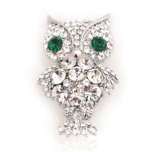  Gorgeous Crystal Bling Bling Owl Brooch 