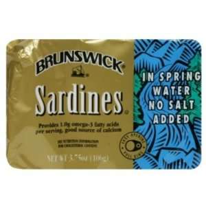 Brunswick Sardines In Spring Water, 3.75 Ounce Tins (Pack of 100)
