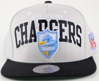 Chargers Mitchell Ness SnapBack Hat Gray Black Cap NFL San Diego BABA 