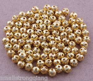 500 Pcs Gold Plated Loose Spacer Findings Beads Charms 4mm  