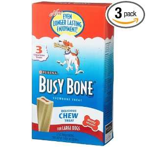 Busy Bone Chewbone Treat for Large Dogs, 21 Ounce Bags (Pack of 3)