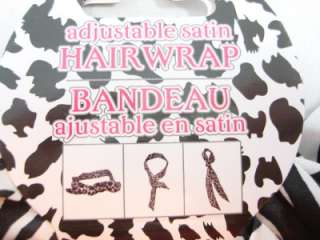 Adjustable Fashion Cheetah design Black Yellow Hair Wire Satin Wrap 