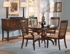 CHERRY ROUND DINING ROOM TABLE CHAIRS FURNITURE SET  