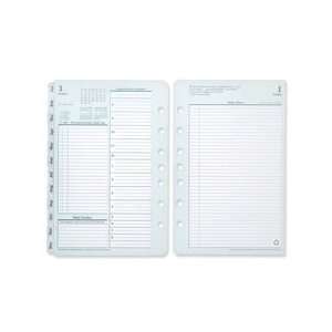   two page per month calendar tabs and pages for future planning. Refill