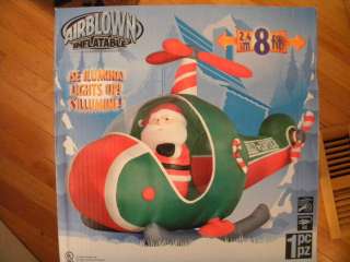 Animated Airblown Christmas Inflatable Santa Helicopter  