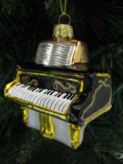   Piano Blown Glass Christmas Ornament Holiday Music New Unique  