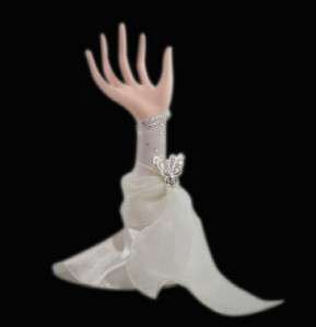 Hand Jewelry Holder Ring Necklace Stand White Butterfly  