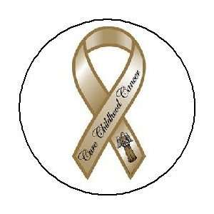   CANCER Gold Awareness Ribbon PINBACK BUTTONS 1.25 Pin / Badge