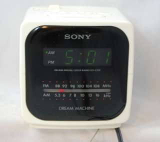 Vintage Sony Dream Machine White Digicube Cube Clock Radio ICF C122 