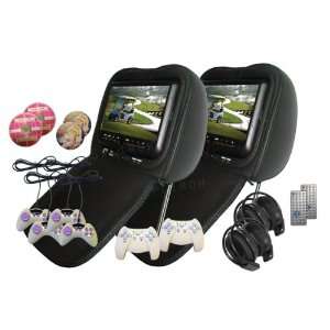  Car Monitors with Region Free DVD player USB SD Inc. 2 Wireless Dual 