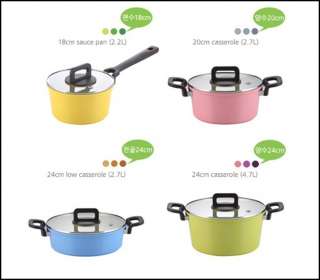 NeoFlam 8pc Cookware Set,Ceramic Coating pot, Free EMS Shipping 