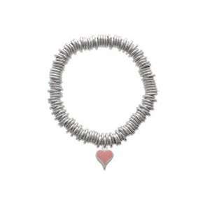  Small Long Pink Heart Charm Links Bracelet Arts, Crafts 