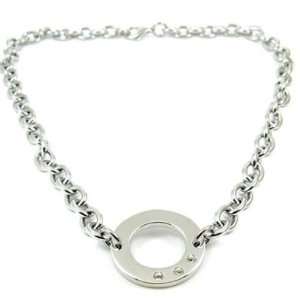 Stainless Steel18+2 Necklace   Upon this chunky link necklace sits a 