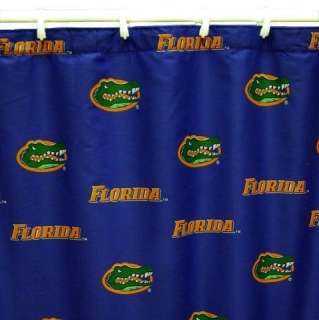NEW OFFICIAL Florida Gators Fabric Logos Shower Curtain & Rings Hooks