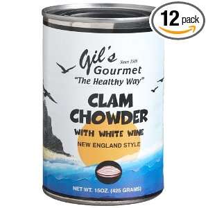 Gils Gourmet Clam Chowder, 15 Ounce Cans (Pack of 12)  