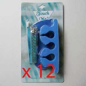 Lot (12) Pedicure sets Cuticle Pusher Toenail Clipper Toe Separators 