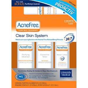  AcneFree Clear Skin 3 Step Acne Fighting System, 3 Piece 
