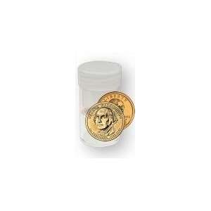 COIN STORAGE TUBES, round clear plastic w/ screw on tops for SACAGAWEA 